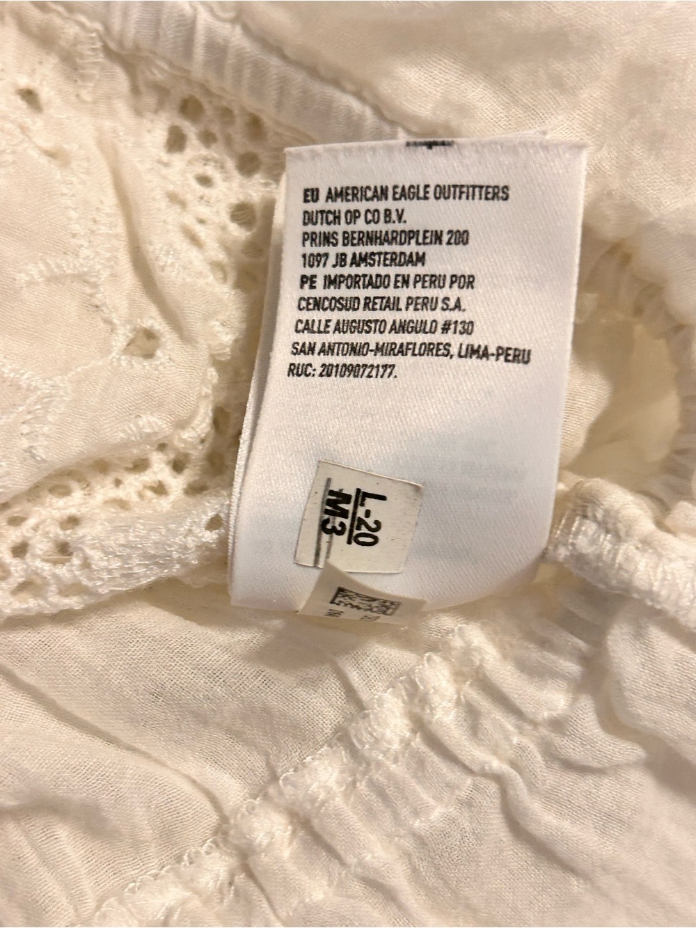 American Eagle Outfitters White Eyelet Lace Flare Sleeve Top Women XS Ethereal - Picture 10 of 12